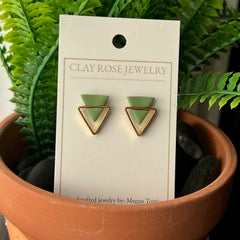 Double Triangle Stud Earrings