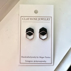 Mini Double Hexagon Studs