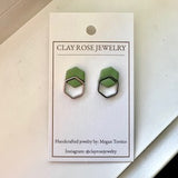 Mini Double Hexagon Studs