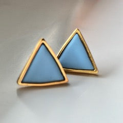 Large Gold Triangle Stud Earrings