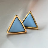 Large Gold Triangle Stud Earrings