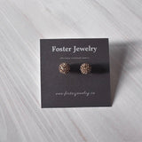 10mm Pave Ball Earrings