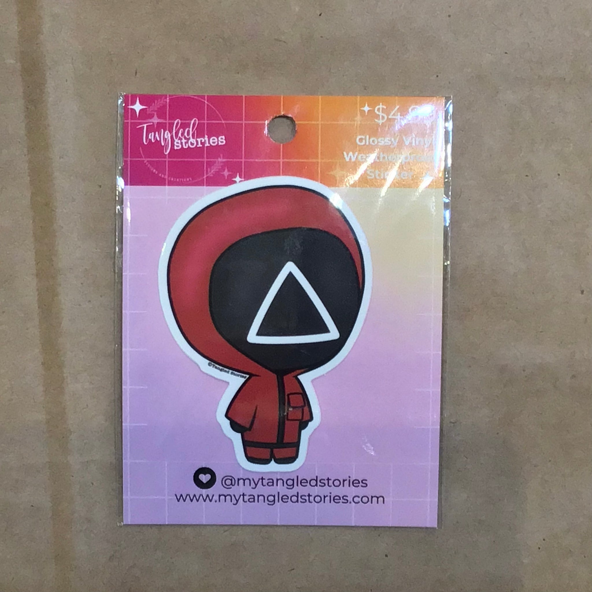 Triangle Face Army Chibi Waterproof Sticker