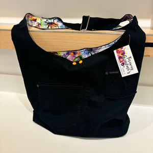 Upcycled Jean Bag with Adjustable Strap