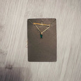 Rectangle Necklace Green 16"