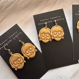 Gold Droid earrings