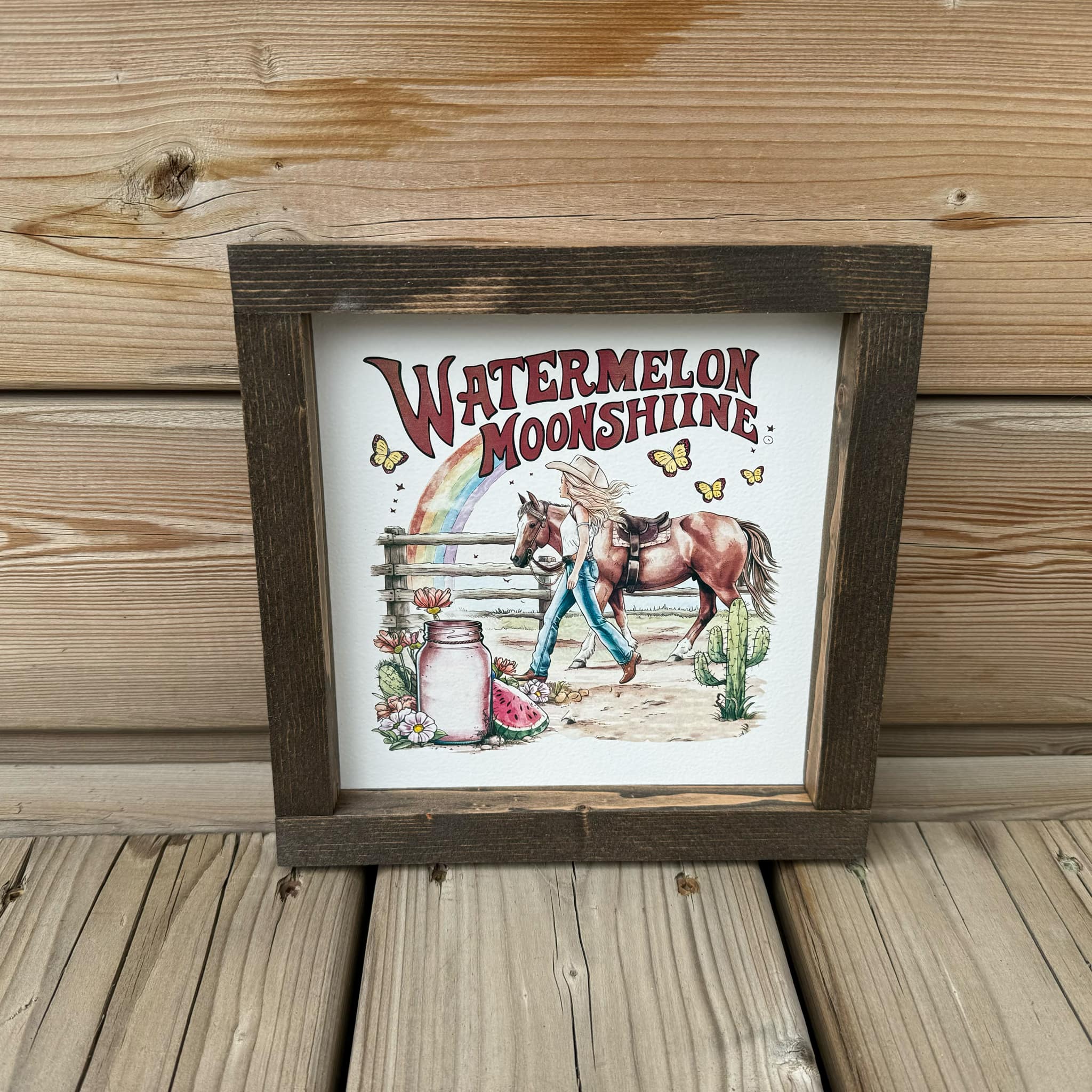 Watermelon Moonshine Wood Sign