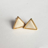 Large Gold Triangle Stud Earrings