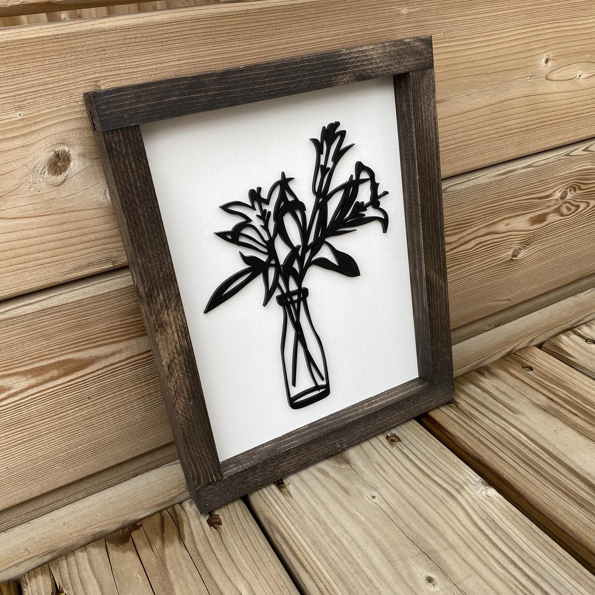 Lilies in vase 3D Sign
