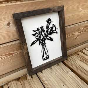 Lillies in vase 3D Sign