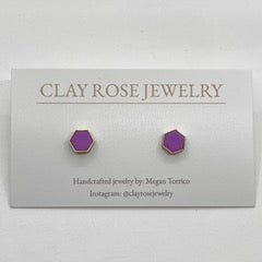 Small Hexagon Stud Earrings