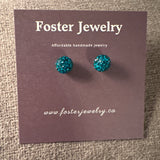 8mm Pave Ball Earrings