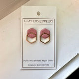 Small Double Hexagon Studs