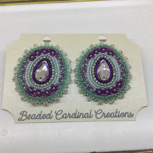 Beaded Flat Stitch Earrings