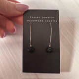 Pave gold earrings