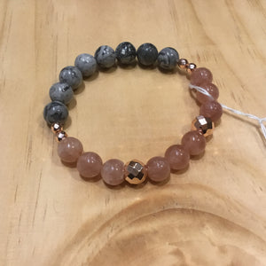 Sunstone and Grey bracelet