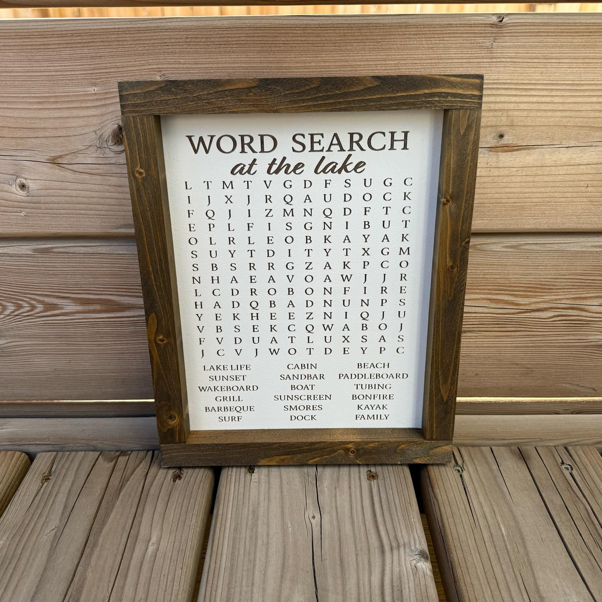 Mini Bathroom Lake Word Search Sign