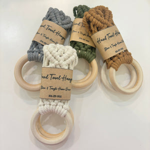 Macrame Tea Towel Hanger - Rosette