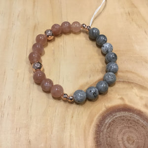 Sunstone and Grey bracelet