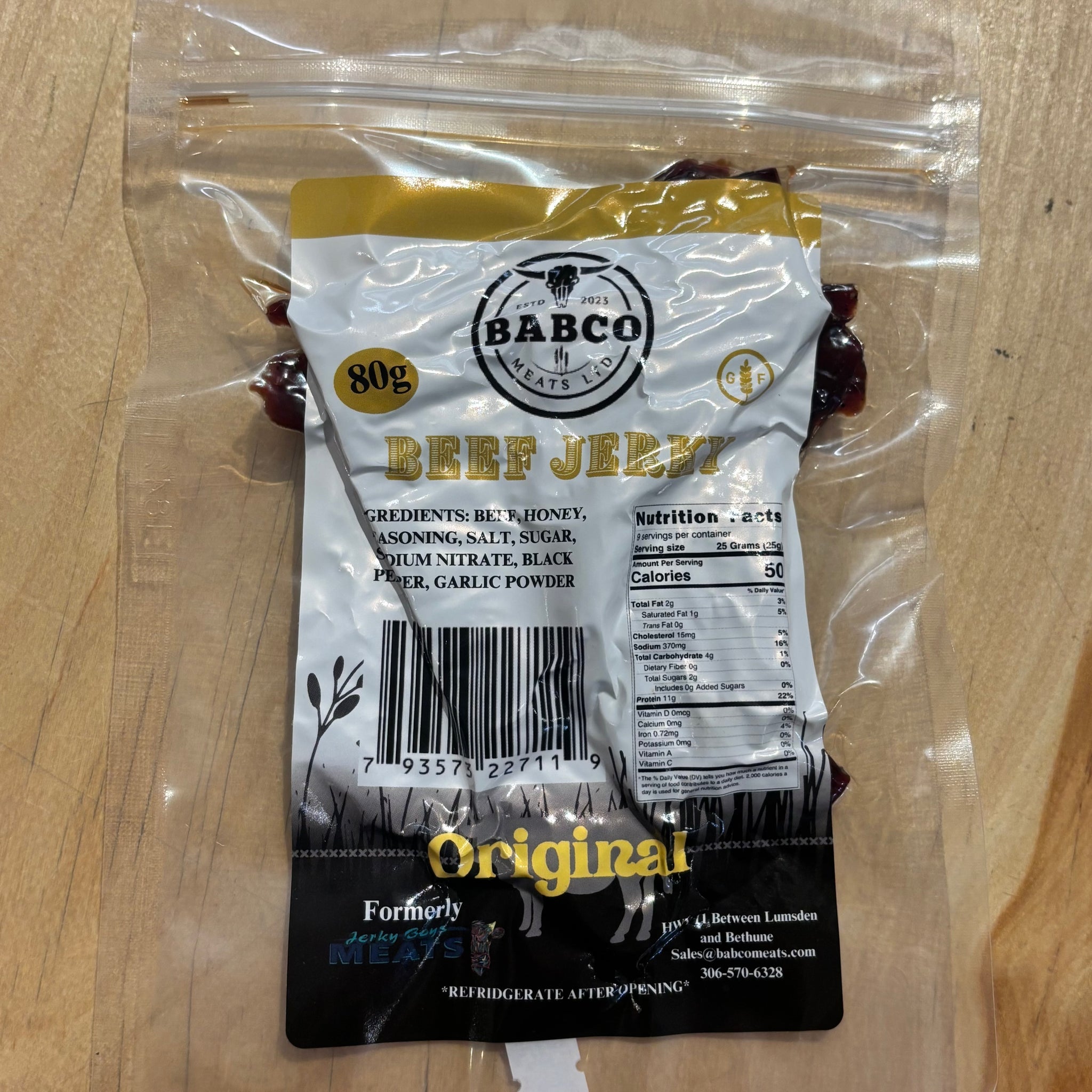 Beef Jerky by Babco Meats Ltd., 80g