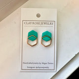 Small Double Hexagon Studs