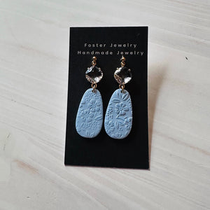 Blue charm earrings