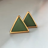 Large Gold Triangle Stud Earrings