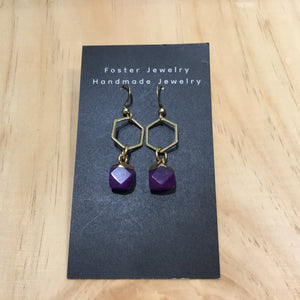 Faceted gemstone earrings