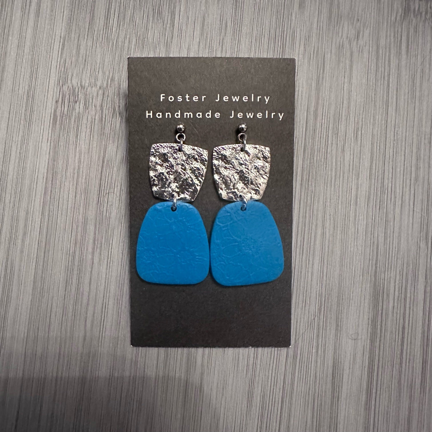 Teal Trapezoid Earrings