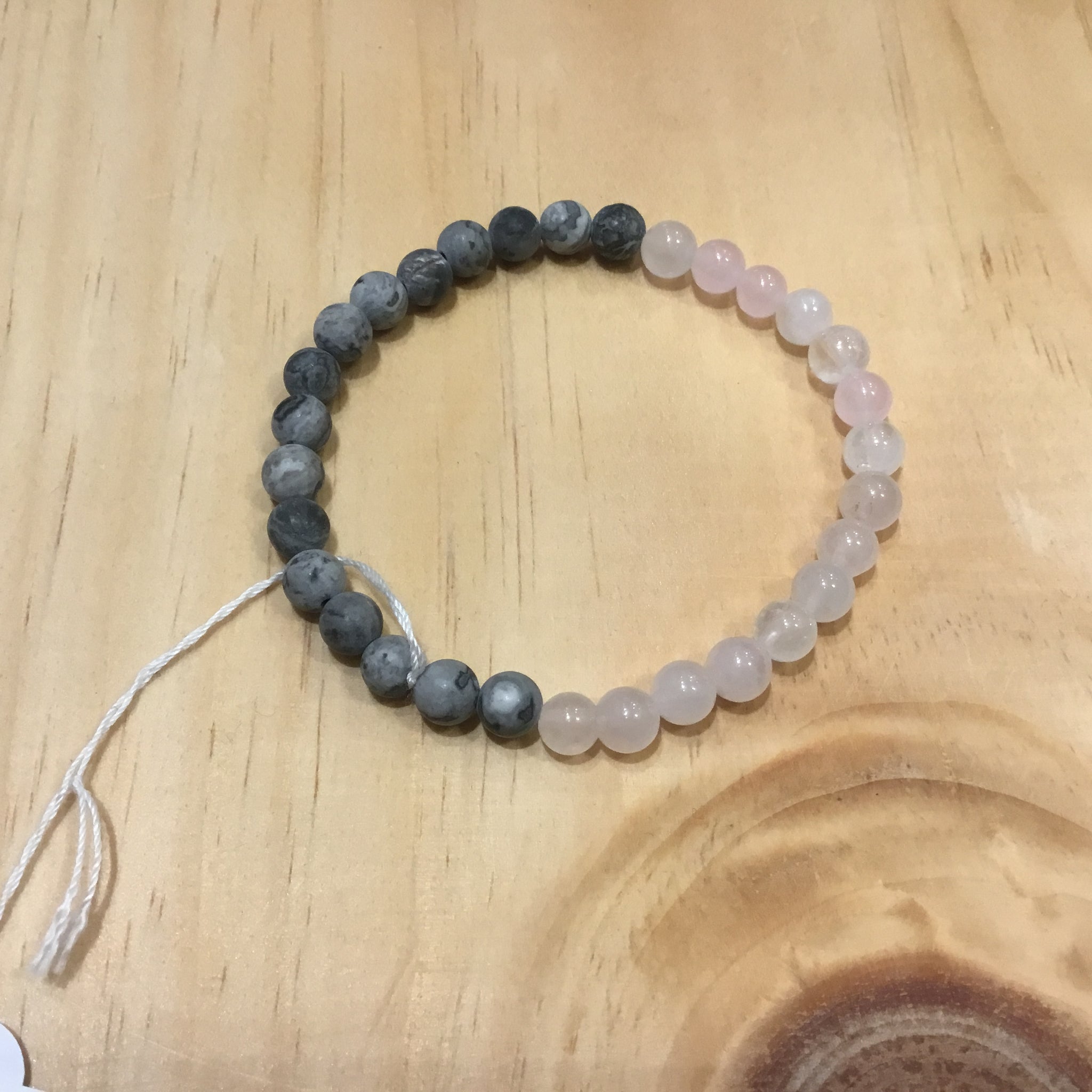 Grey jasper & rose Quartz bracelet