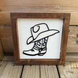 Cowboy Boot & Hat Sign