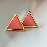 Large Gold Triangle Stud Earrings