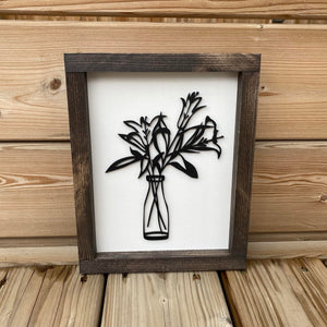 Lillies in vase 3D Sign