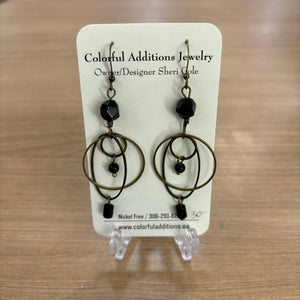 Black Onyx Bronze Earrings