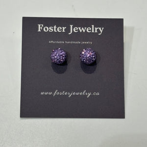 10mm Pave Ball Earrings