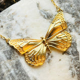 Detailed Butterfly Pendant Stainless Steel Necklace