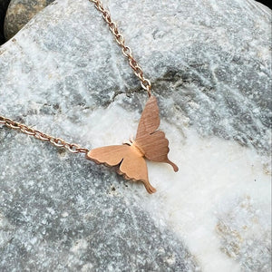 Butterfly Pendant 3D Stainless Steel Necklace