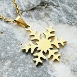 Snowflake Pendant Stainless Steel Necklace