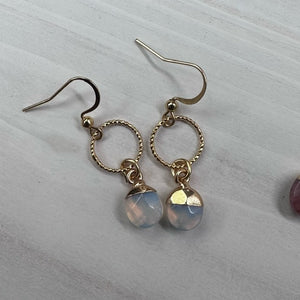 Round gemstone earrings