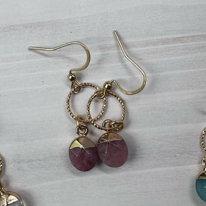 Round gemstone earrings