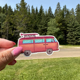 Camper Van Pink Weatherproof Sticker