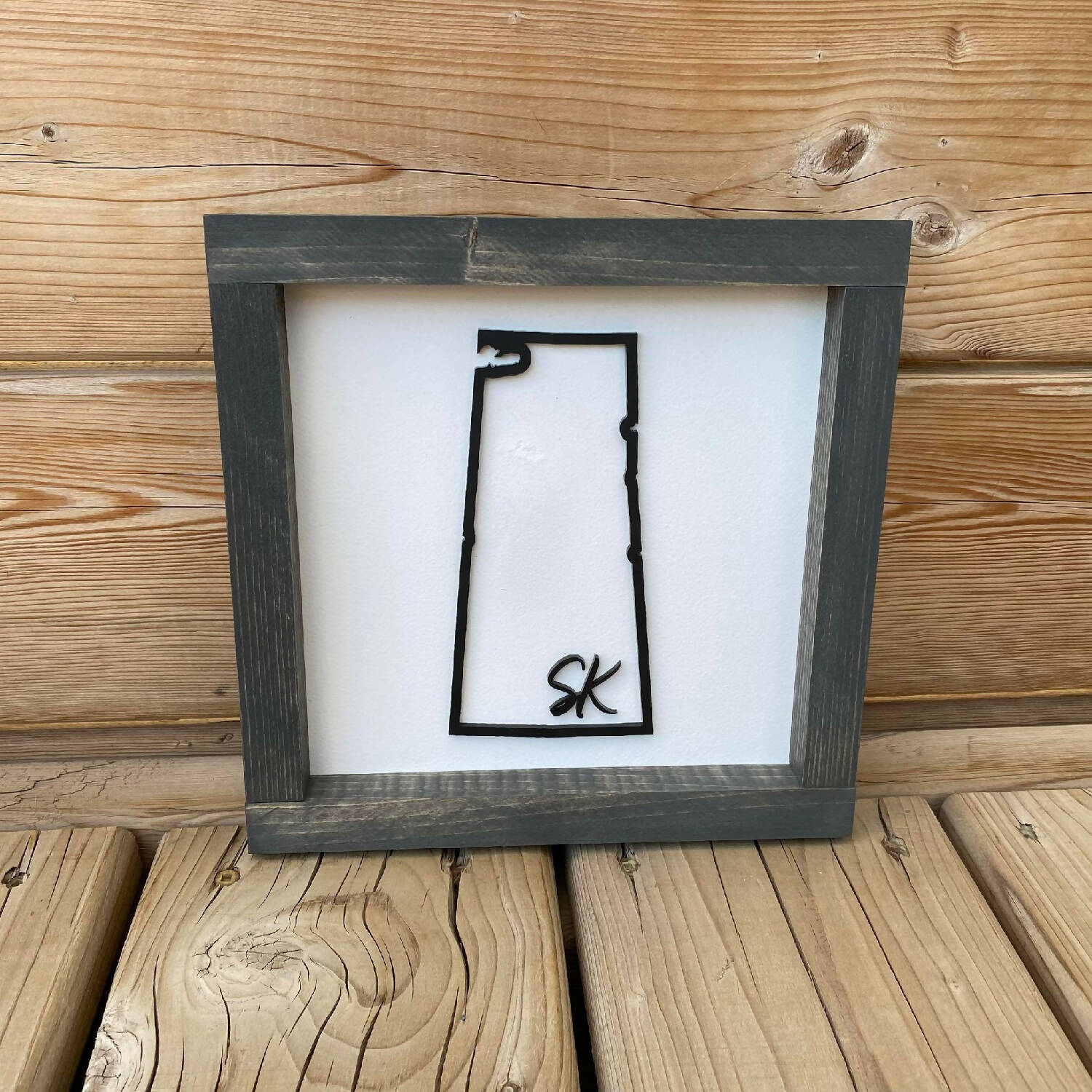 Sask Province Outline Sign - 8"