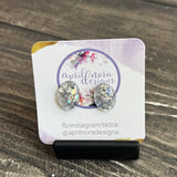 Mermaid Oval Stud Earring, resin