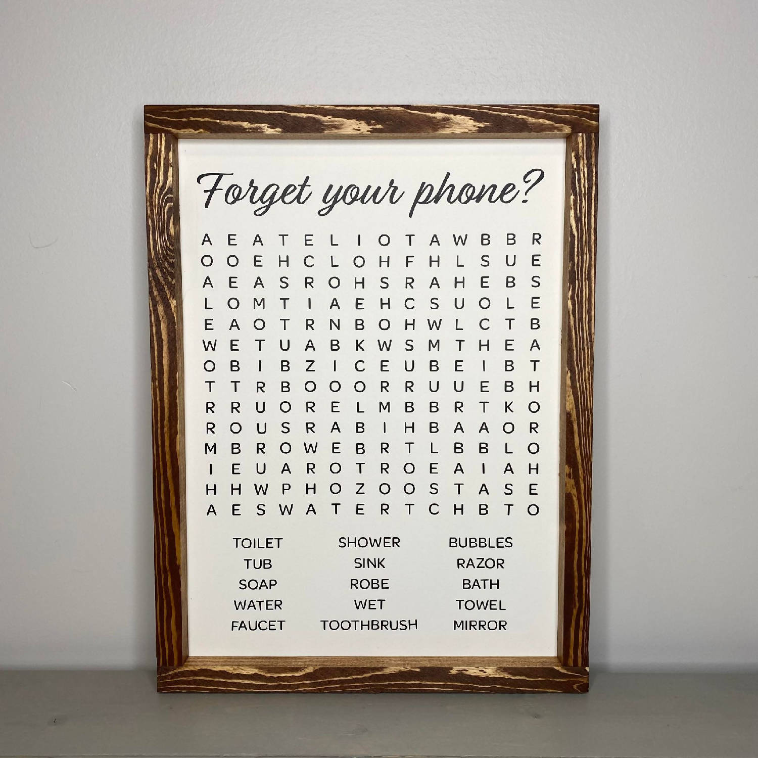 Bathroom Word Search Sign