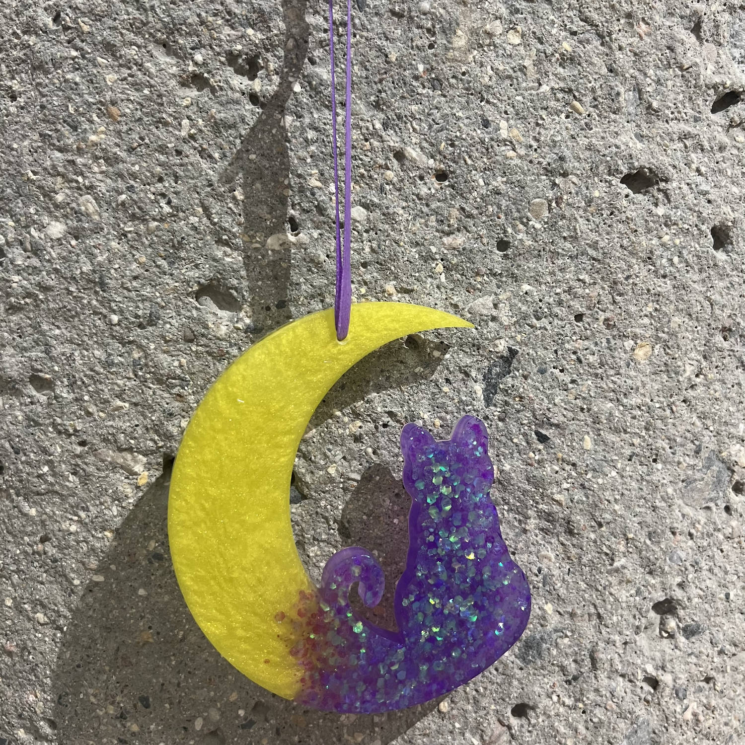 Hanging Moon Decor, resin