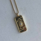 Rectangle sun necklace