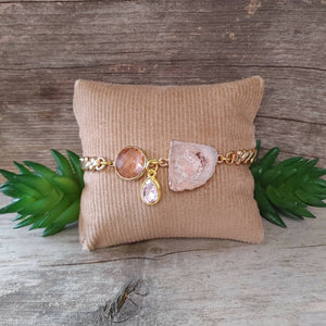 Vintage Stretch Bracelet-Pink Agate (26)