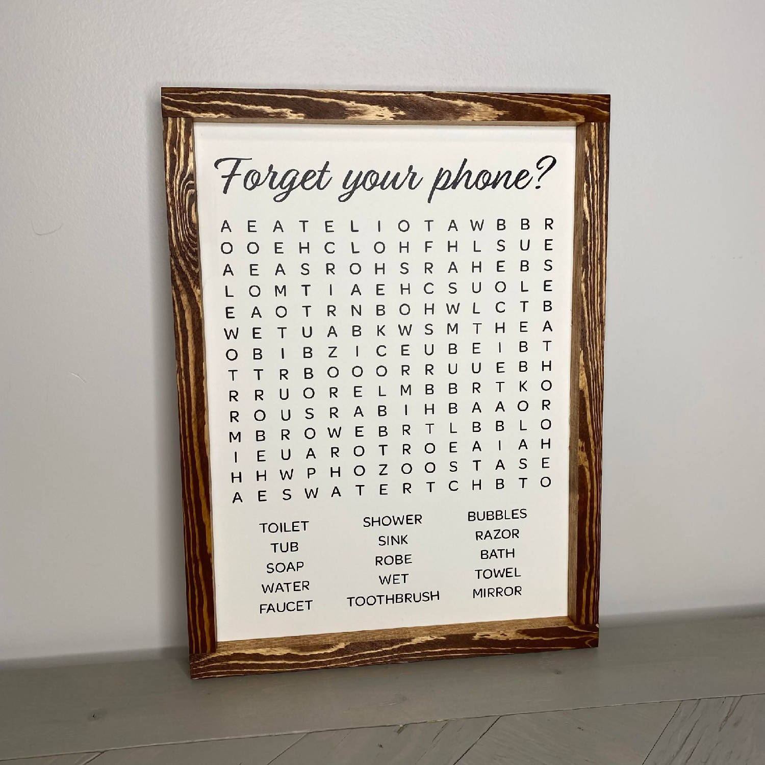 Bathroom Word Search Sign